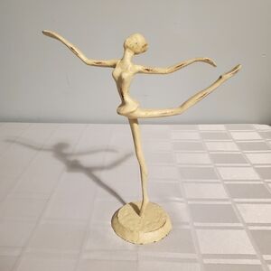 (3/$20) Metal Ballerina Sculpture Cream